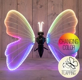 Anna's Collection Vlinder met verlichting en fladdereffect - RGB - 80 cm - afbeelding 2