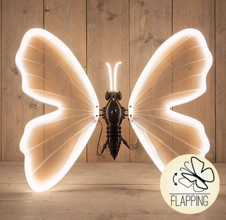 Anna's Collection Vlinder met verlichting en fladdereffect warm wit - 80 cm - afbeelding 1
