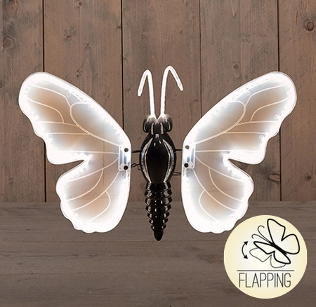 Anna's Collection Vlinder met verlichting en fladdereffect warm wit - 40 cm - afbeelding 1