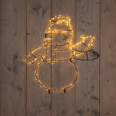 Anna's Collection Zwaaiende sneeuwpop 250 LED - B50xH60cm