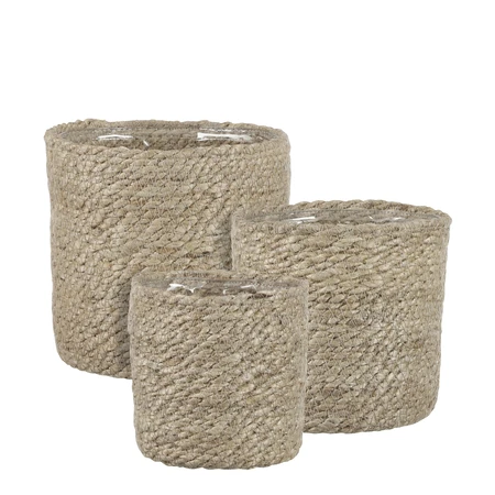 Atlantic mand creme set van 3 - h16xd16cm