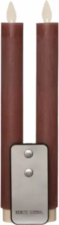 (2X) Antiek Roze Rustiek Wax Diner Kaars 23Cm Bew. Vlam Ab 2Xaa