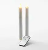 (2X) Rustiek Wit Wax Diner Kaars 23Cm Bew. Vlam Met Ab 2Xaa