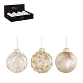 Bal glas bloem goud (1 stuk, div. soorten)  d8cm