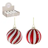 Bal glas rood (1 stuk, div. soorten)  d10cm