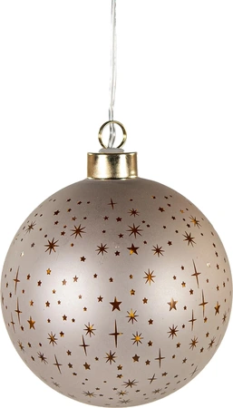 Bal glas sterren d10cm champagne