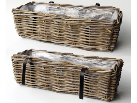 Balcony Basket Rattan 46CM Grey - afbeelding 3
