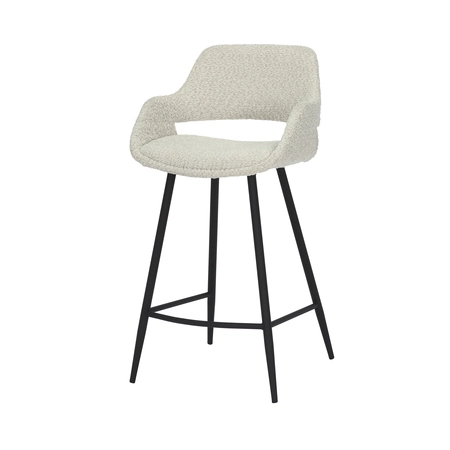 Barstoel Dario bouclé offwhite (counter) - afbeelding 1
