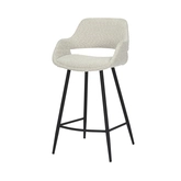 Barstoel Dario bouclé offwhite (counter) - afbeelding 1