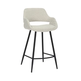 Barstoel Dario bouclé offwhite (counter) - afbeelding 3
