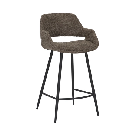 Barstoel Dario bouclé taupe (counter) - afbeelding 3