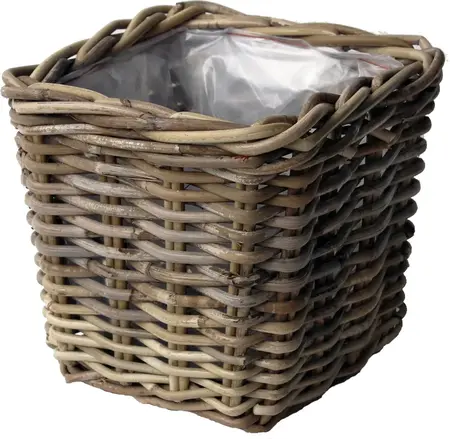 Van der Leeden Basket Rattan 18X18H14CM Grey
