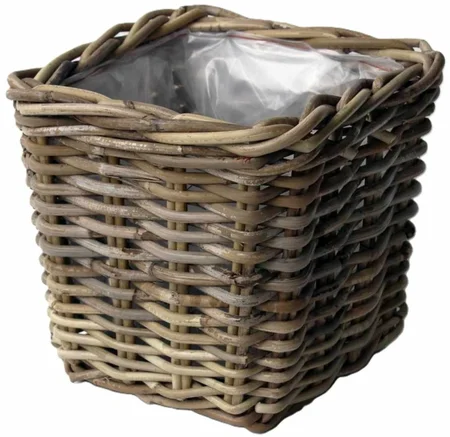 Van der Leeden Basket Rattan 27X27H25CM Grey