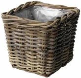 Van der Leeden Basket Rattan 27X27H25CM Grey