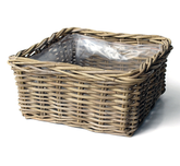 Van der Leeden Basket Rattan 30X30H15CM Grey
