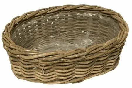 Van der Leeden Basket Rattan 37X26H12CM Grey MT1