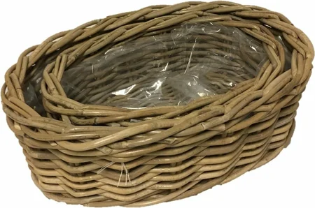 Van der Leeden Basket Rattan 44X32H15CM Grey  S2