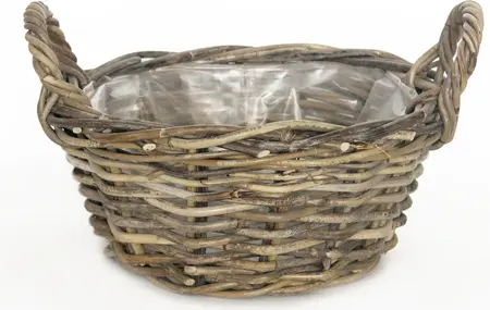 Van der Leeden Basket Rattan D35H15CM Grey