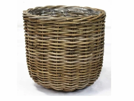 Basket Rattan D43H40CM Grey MT3
