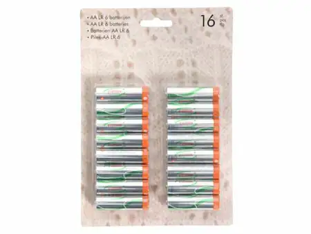 Batterij AA 1,5V LR6 180mAh set 16 stuks