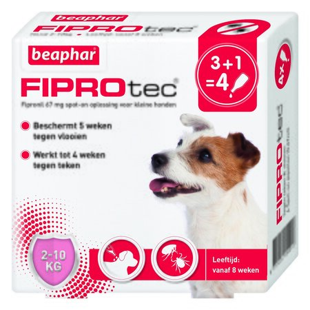 Beaphar FIPROtec parasietbehand hond 2-10kg 4pip