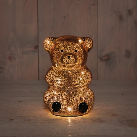 Beer led glas 16.5x11cm bruin - afbeelding 2