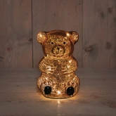 Beer led glas 16.5x11cm bruin - afbeelding 2