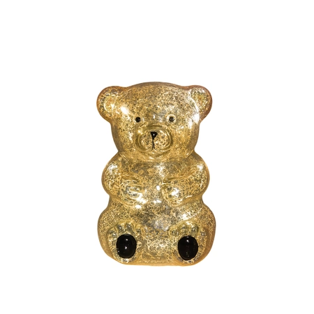 Beer led glas 16.5x11cm goud - afbeelding 1