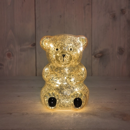 Beer led glas 16.5x11cm goud - afbeelding 2