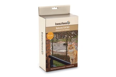 Beeztees - Kattennet - Voor Balkon - Transparant - 8x3 m