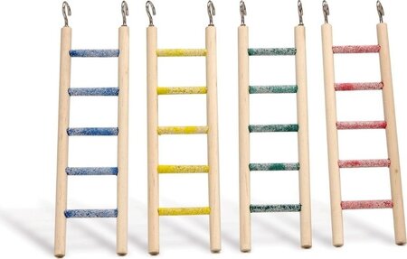 Beeztees Pedicure Ladder - Vogelspeelgoed - Hout - 5 Treden - Assorti -