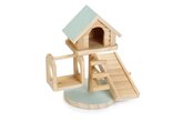 Beeztees Speelhuis Lovy - Knaagdier - Hout - Mint - 21x15,5x21cm