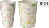 Beker Papier Set/8 Paas Dessin