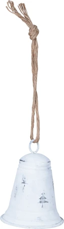 Bel Met Jute Hanger 9X13cm Wit - afbeelding 3