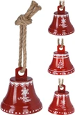 Bel Met Jute Touw 12X13cm Rood - afbeelding 1