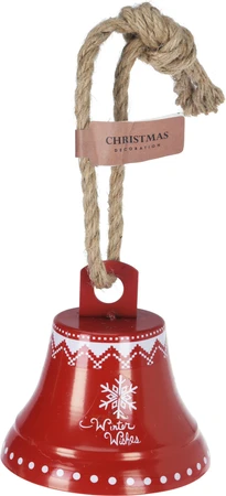 Bel Met Jute Touw 12X13cm Rood - afbeelding 4