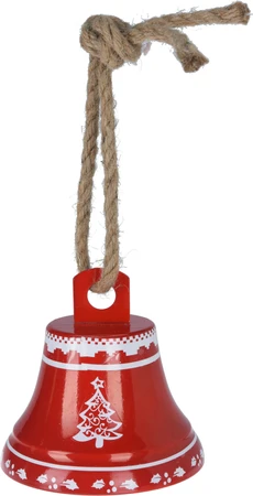 Bel Met Jute Touw 12X13cm Rood - afbeelding 2