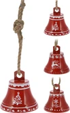 Bel Met Jute Touw 17X17cm Rood - afbeelding 1