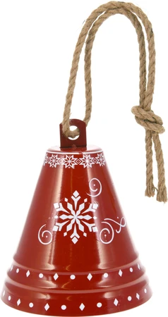 Bel Met Jute Touw 19X23cm Rood - afbeelding 2