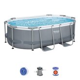 Bestway zwembad power steel set ovaal grijs 305 - afbeelding 2