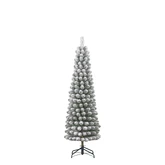 Black Box Kunstkerstboom Charlton Pilar groen frosted - H 185 x D 53 cm