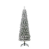 Black Box Kunstkerstboom Charlton Pilar groen frosted - H 215 x D 56 cm