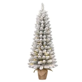 Black Box Kunstkerstboom Gerlos besneeuwd op jute voet - incl 30 lampjes - H 75 x D 36 cm