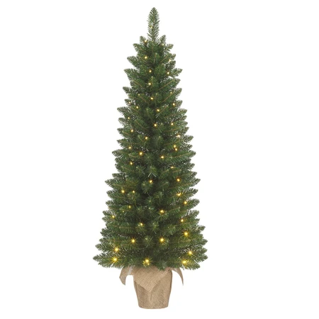 Black Box Kunstkerstboom Gerlos op jute voet - incl 40 lampjes - H 90 x D 41 cm