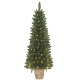Black Box Kunstkerstboom Gerlos op jute voet - incl 60 lampjes - H 120 x D 51 cm
