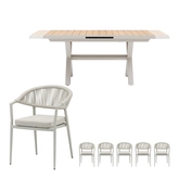 Bo uitschuifbare dining set zand voor 6 personen - afbeelding 1