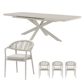 Bo uitschuifbare dining set zand voor 8 personen - afbeelding 1