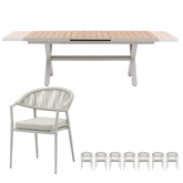 Bo uitschuifbare dining set zand voor 8 personen - afbeelding 1
