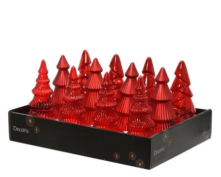 Boom glas d8.5h17.5cm kerstrood a3 - afbeelding 2