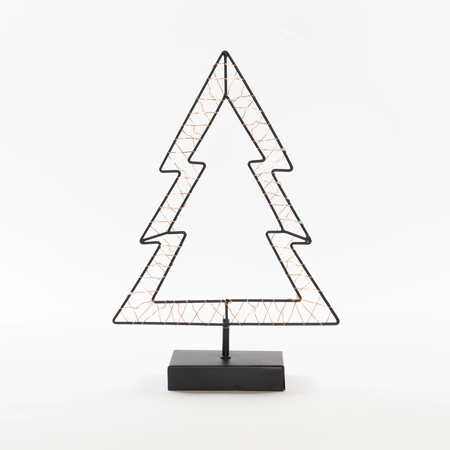 Boom zwart met verlichting 24 x 35,5 cm - afbeelding 1